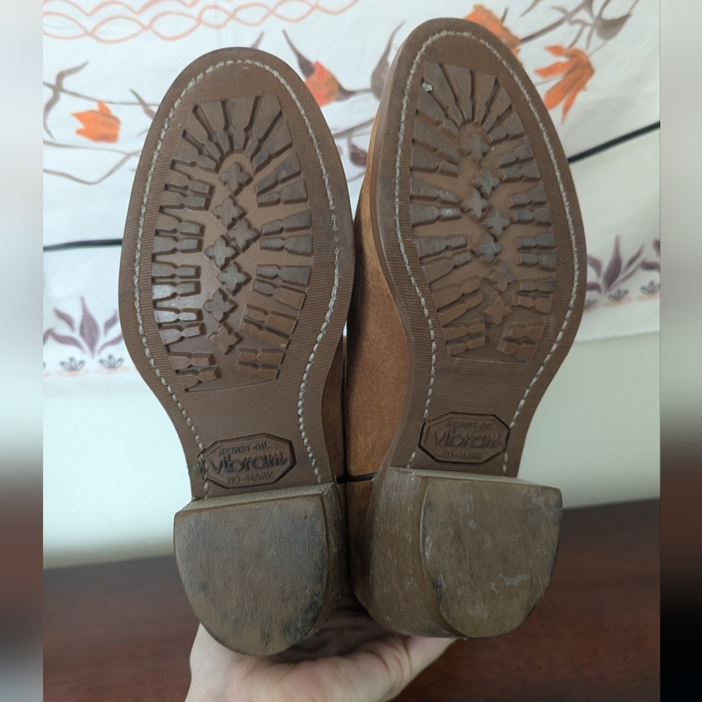 Vtg Wolverine Suede Leather Western Cowgirl Cowboy Boots Size W7 M5 - Picture 3 of 7